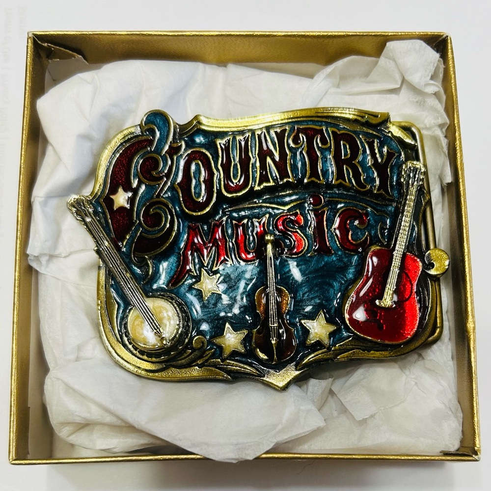 Vintage Great American Buckle Co 1980’s country music belt buckle. #919